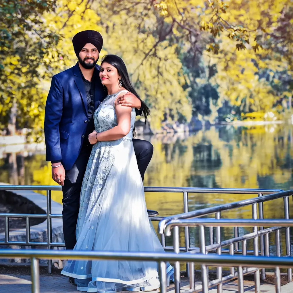Sikh couple at lakeside