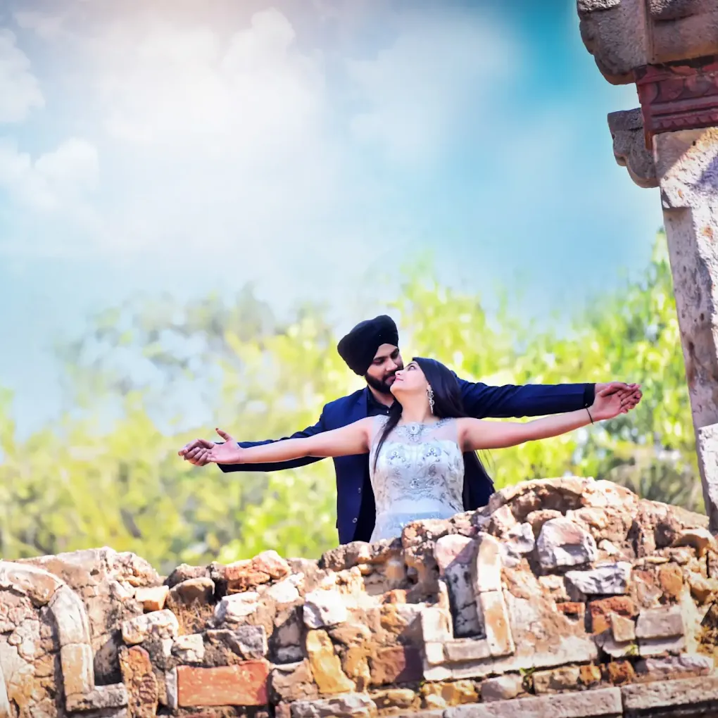 Couple at ancient ruins